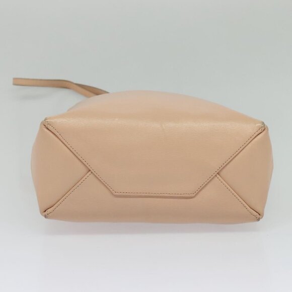 CELINE Vertical Cavas Hand Bag Leather 2way Pink Gold Auth sw418 - Picture 6 of 16